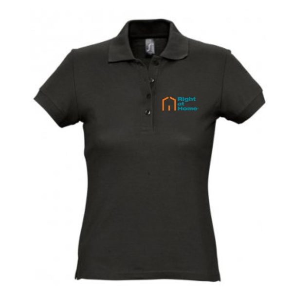 Right At Home Ladies Polo Shirt - Black