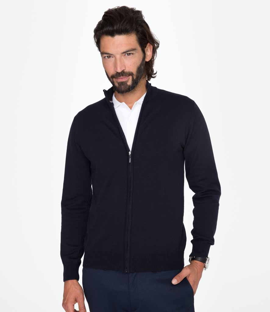 cotton zip cardigan