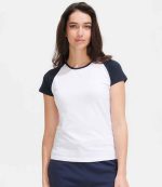 11195 SOL'S Ladies Milky Contrast Baseball T-Shirt
