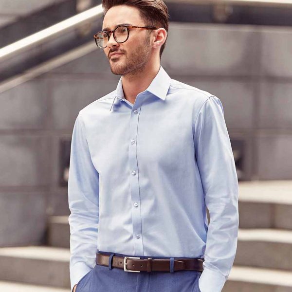 Russell Long Sleeve Herringbone Shirt - 962M