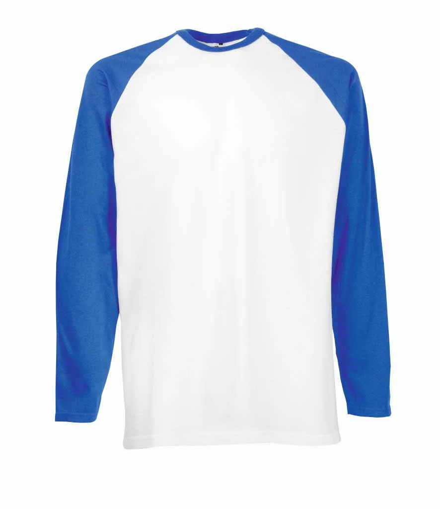 Fruit Of The Loom Long Sleeve Baseball T-Shirt SS32 SP Workwear