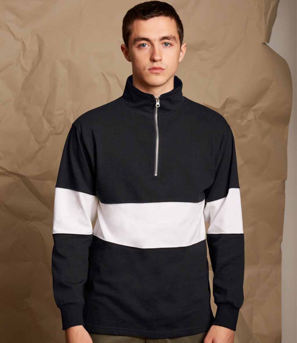 Front Row Panelled 1/4 Zip Top - FR006