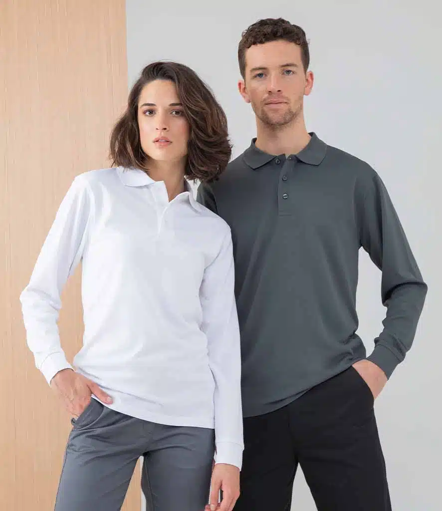 Henbury Unisex Long Sleeve Coolplus Polo - H478 | SP Workwear