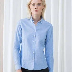 H513R Henbury Ladies Modern Long Sleeve Regular Fit Oxford Shirt
