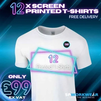 12 White Printed T-Shirts