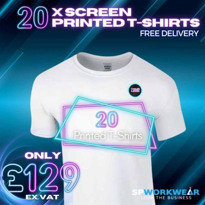 20 White Printed T-Shirts