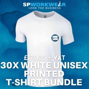 30x White Unisex Printed T-Shirts