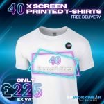 40 White Printed T-Shirts