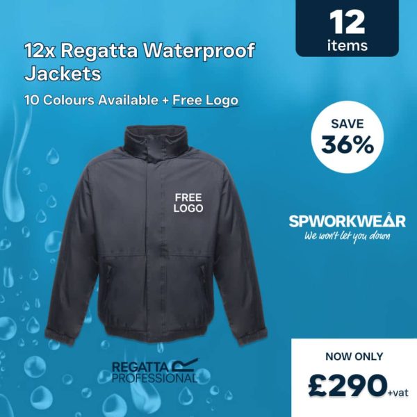 12 embroidered Regatta Dover waterproof insulated work jackets