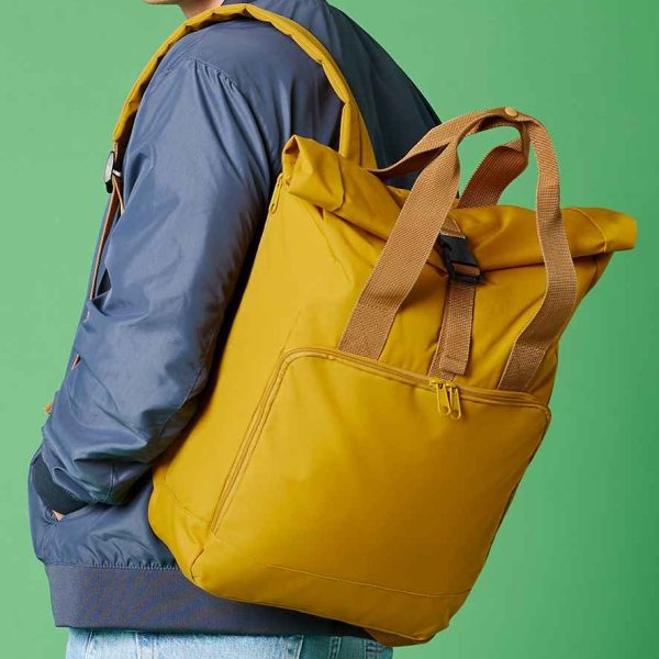 BG118L BagBase Recycled Twin Handle Roll-Top Laptop Backpack