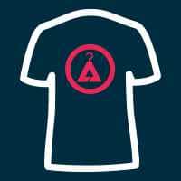 Large Back-Selected Logo Placement Dark T-shirt