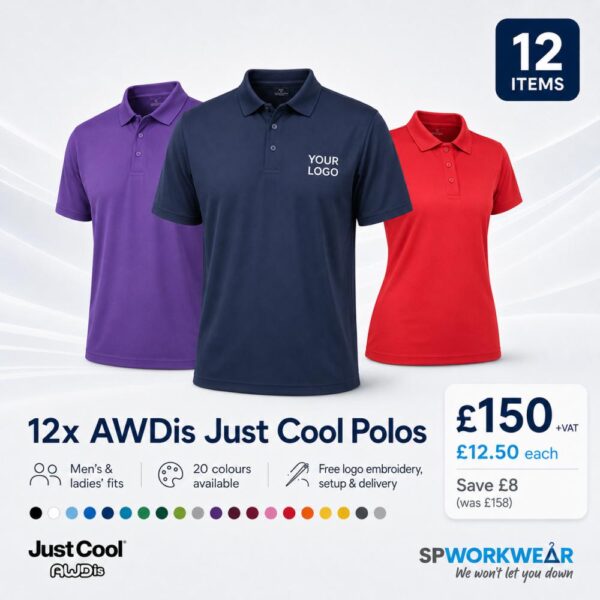 12x AWDis Cool Polo Shirt Bundle