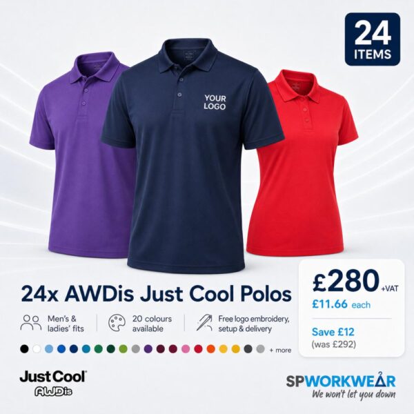 24x AWDis Cool Polo Shirt Bundle