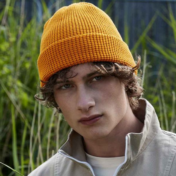 BB52N Beechfield Organic Cotton Waffle Beanie