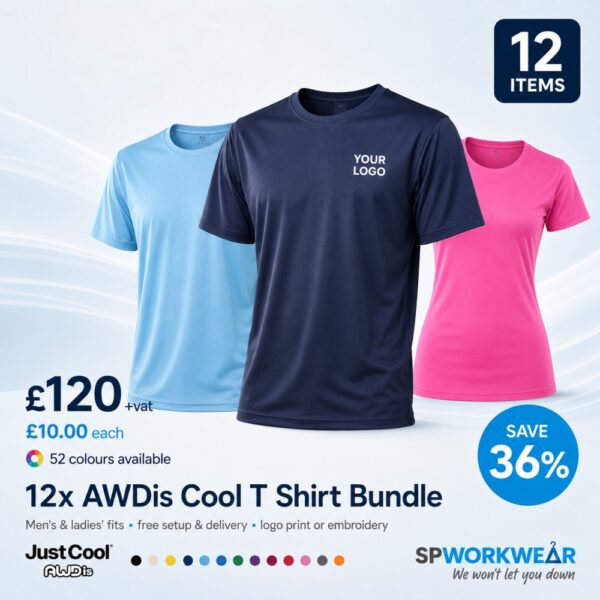 12 x AWDis Cool T Shirt Bundle