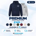 Two branded hoodies, pricing, and features for a premium hoodie bundle from SP Workwear.