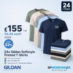 24x Printed Gildan Softstyle Tshirts