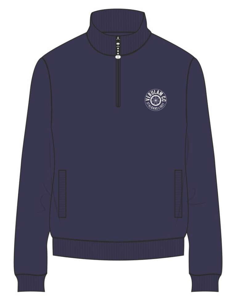 Verulam Contrast Navy blue hoodie with pink toggles and inner hood