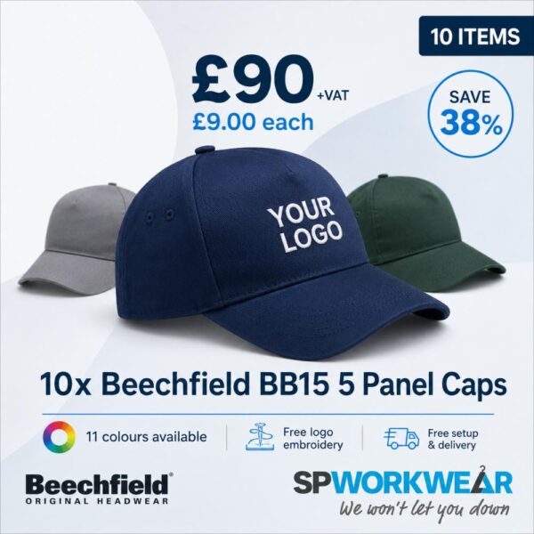 10x Beechfield BB15 Cap Bundle
