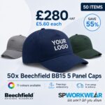 50x Beechfield BB15 Cap Bundle