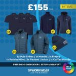 Enhanced embroidered winter workwear bundle with jacket gilet fleece hoodie and beanie