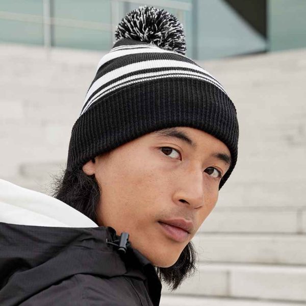 BB473R Beechfield Striped Fan Beanie