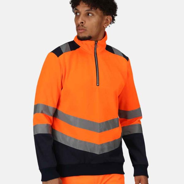 RG460 Regatta High Visibility Pro quarter Zip Sweatshirt