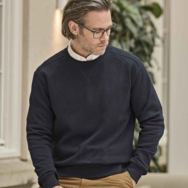 T5504 Tee Jays Ribbed Interlock Crew Neck Sweatshirt