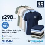 50x Printed Gildan Softstyle Tshirts
