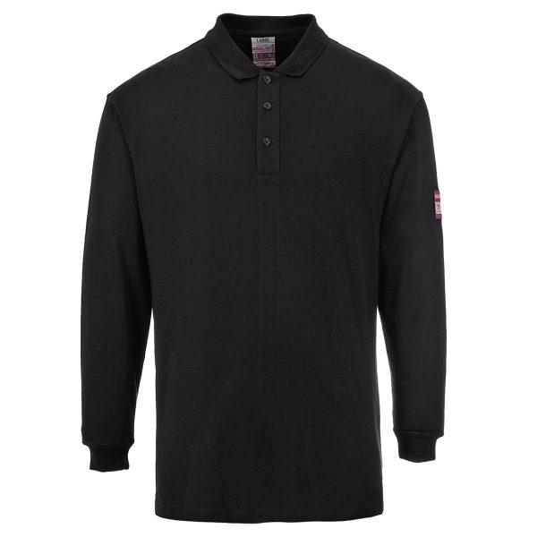 Portwest Flame Resistant Anti-Static Long Sleeve Polo Shirt - FR10