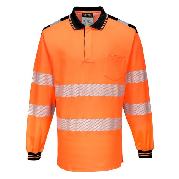 Portwest PW3 Hi-Vis Cotton Comfort Polo Shirt L/S  - T184