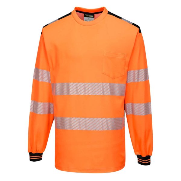 Portwest PW3 Hi-Vis Cotton Comfort T-Shirt L/S  - T185