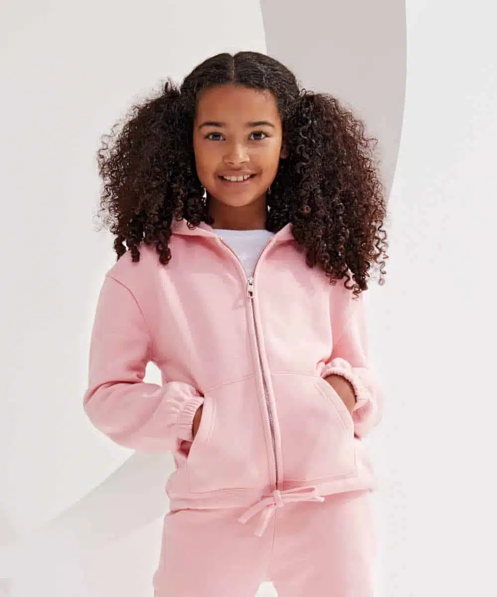 Kids TriDri® recycled cropped oversize full-zip hoodie - TR61B