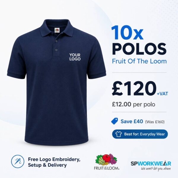 10x Fruit Of The Loom Polo Shirt Bundle
