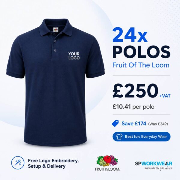 24x Fruit Of The Loom Polo Shirt Bundle