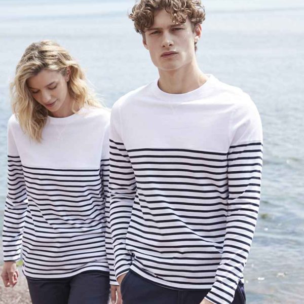 Front Row Long Sleeve Breton Striped T Shirt - FR134