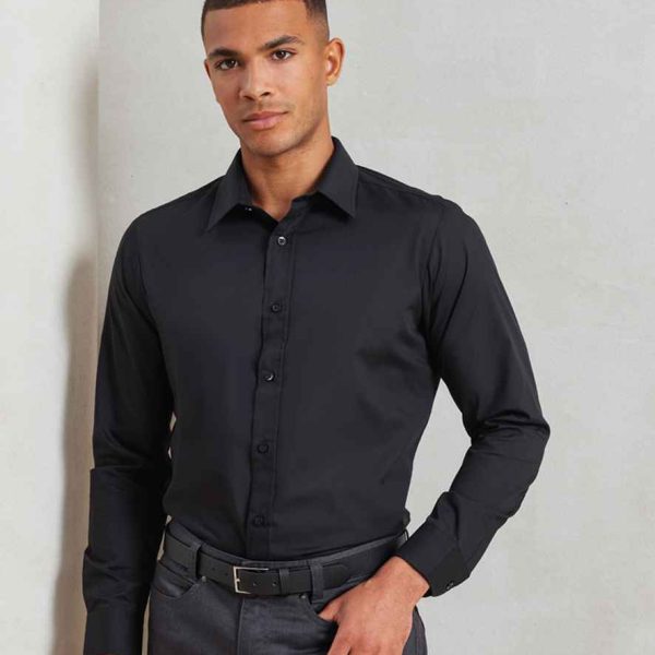 Premier Poplin Fitted Long Sleeve Shirt - PR204