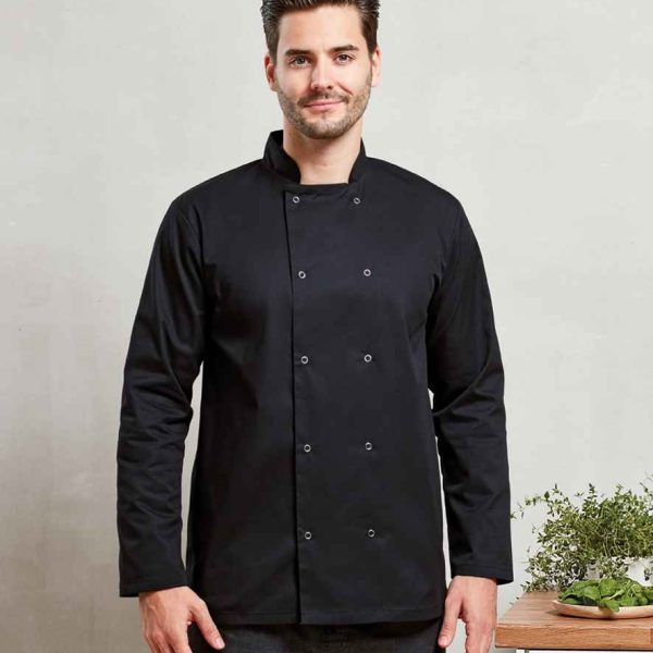 Premier Long Sleeve Stud Front Chefs Jacket - PR665