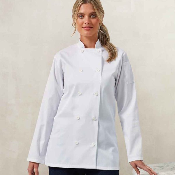 Premier Ladies Long Sleeve Chefs Jacket - PR671