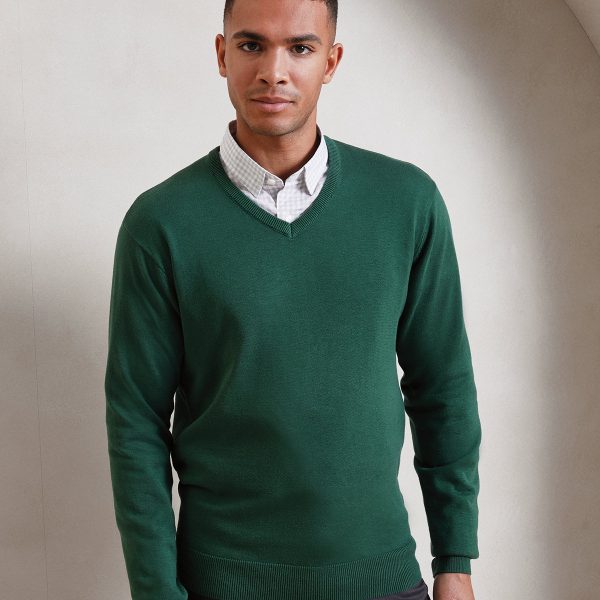 Premier Knitted Cotton/Acrylic V Neck Sweater - PR694