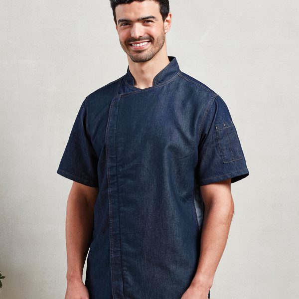 Premier Short Sleeve Zipped Chefs Jacket - PR906