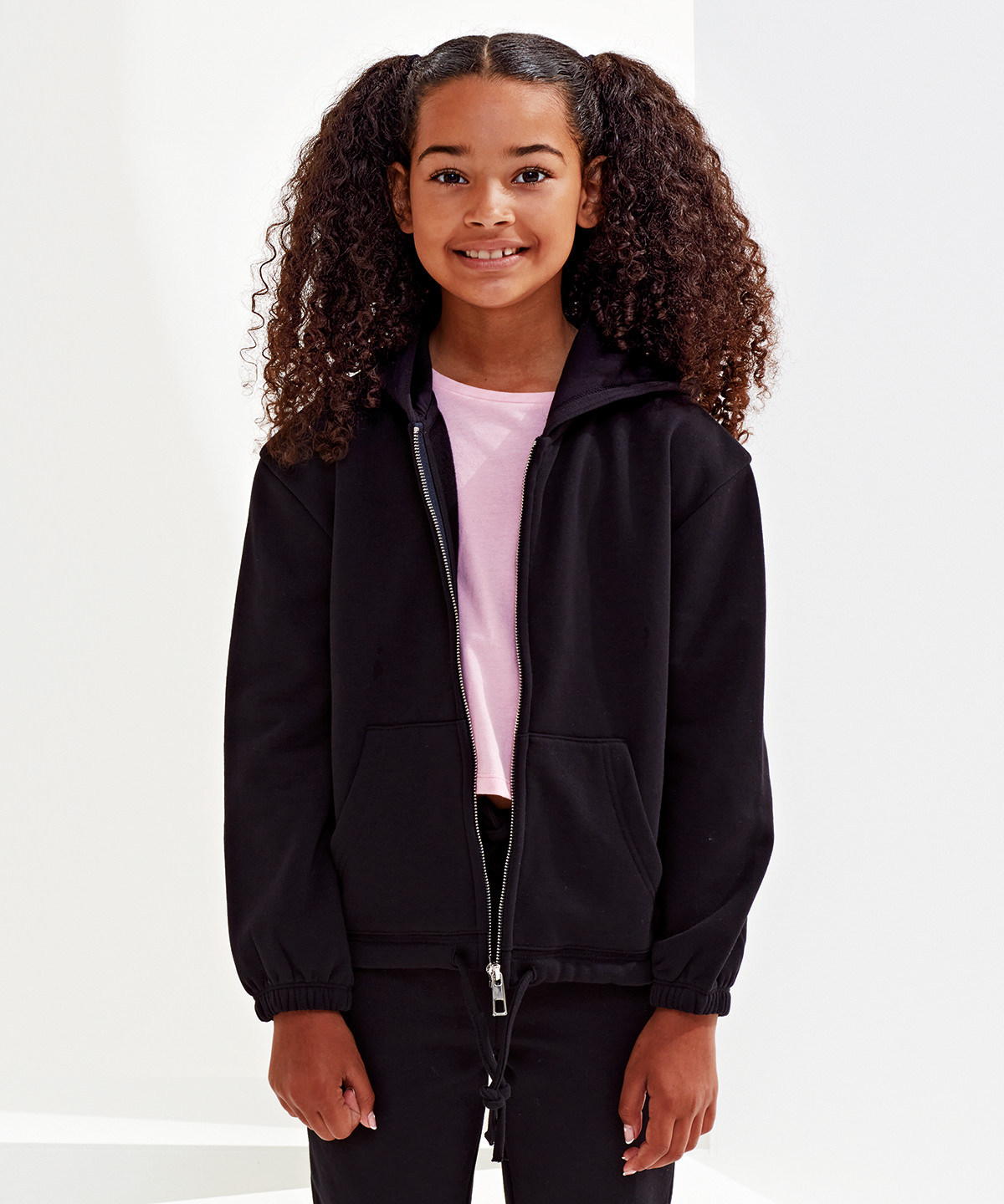 Kids TriDri® recycled cropped oversize full-zip hoodie - TR61B