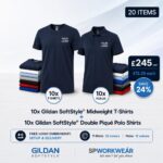 10 Gildan Tshirts + 10 Gildan Polos Bundle