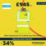 100x Supertouch Hi Vis Bird Eye Polo Shirt Bundle - Summer