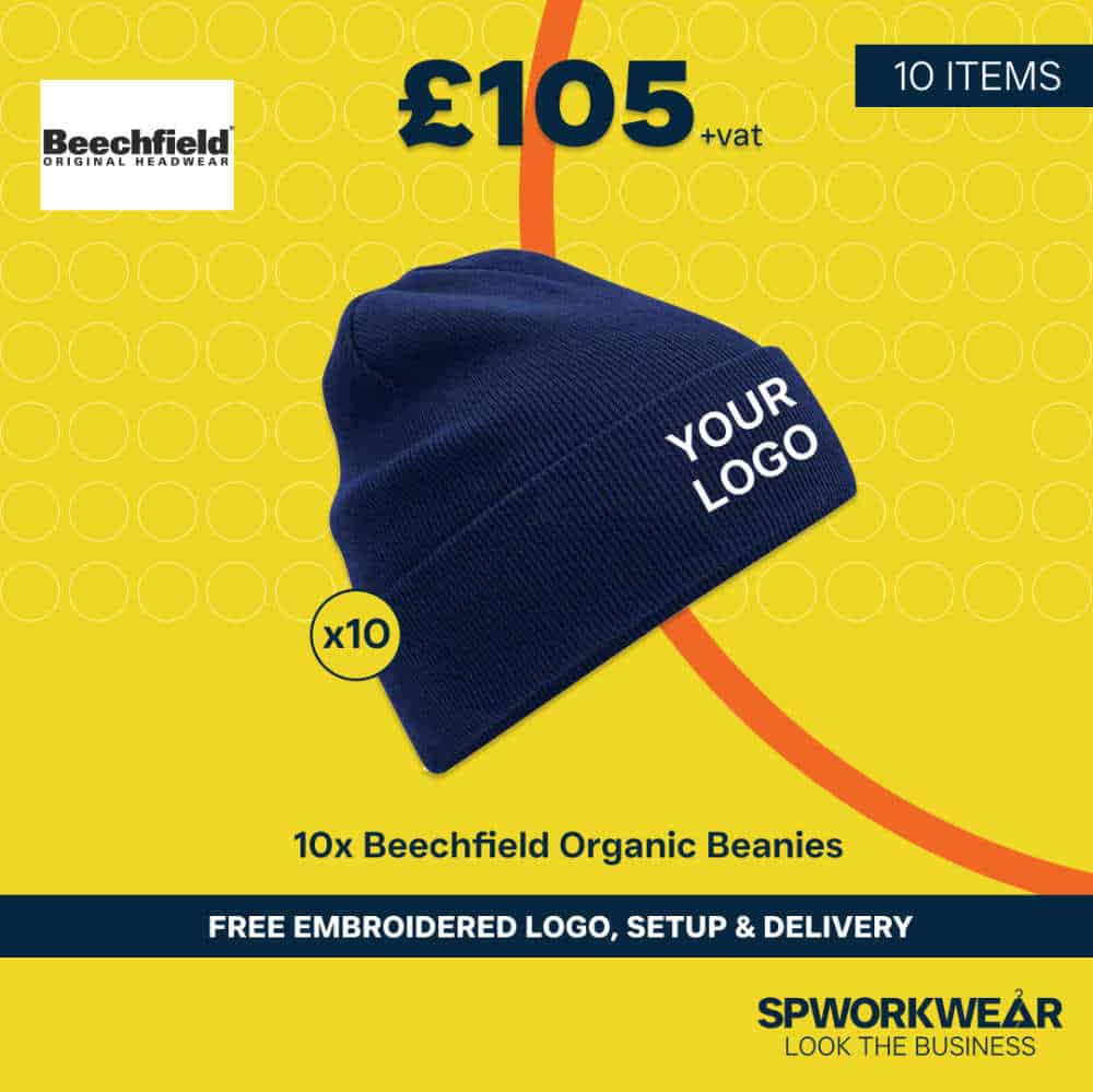 10x Beechfield Organic Cotton Cuffed Beanies Bundle - Summer 10x Beechfield Organic Cotton Cuffed Beanies Bundle - Summer
