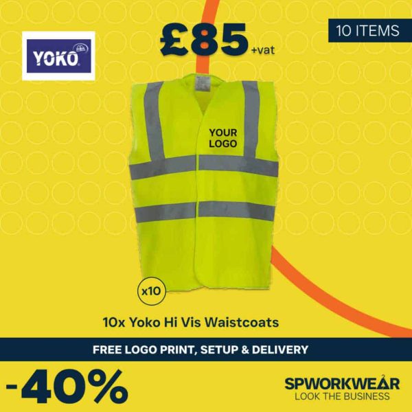 10x Yoko Hi Vis Waistcoat Hi Vis Bundle - Summer