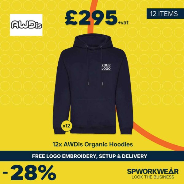 12x AWDis Organic Hoodie Bundle - Summer