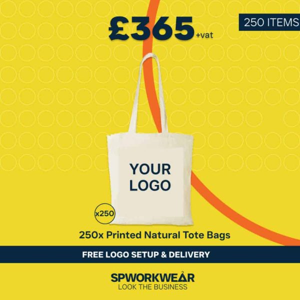 250x Printed Natural Tote Bags Bundle - Summer