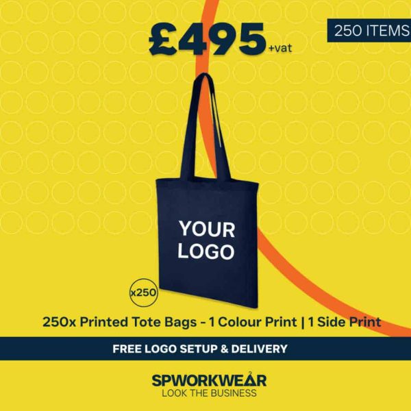 250x Printed Tote Bags Bundle - Summer