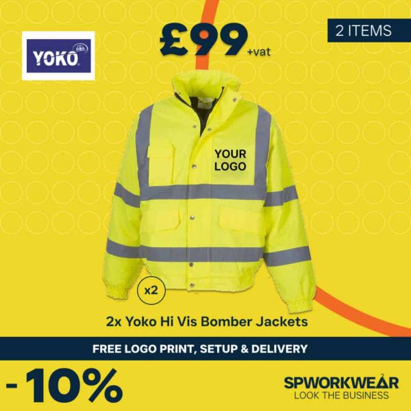 2x Yoko Hi Vis Bomber Jacket Hi Vis Bundle - Summer